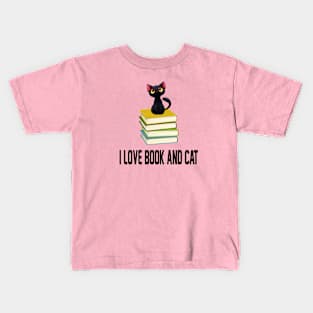 book and cat Kids T-Shirt